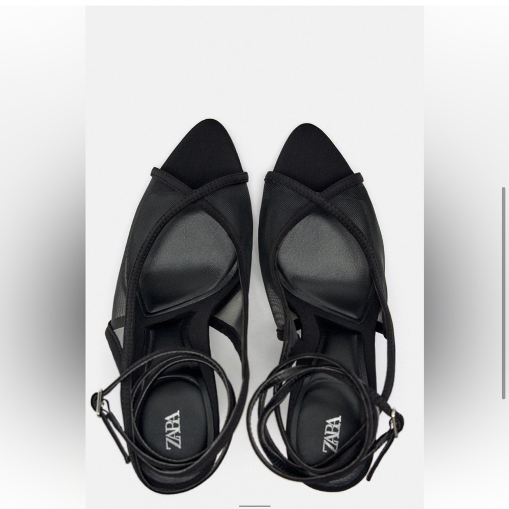 ZARA MESH HEELED SANDALS - Picture 3 of 9